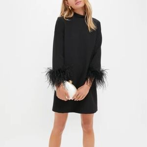 Tuckernuck Black Dress with Feather Cuffs